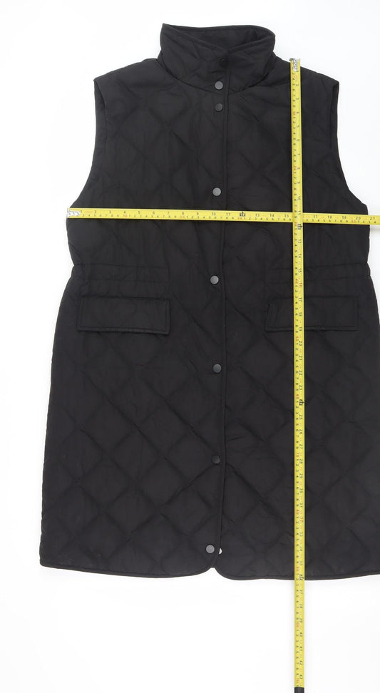 Womens UK Size S Primark Black Quilted Coat