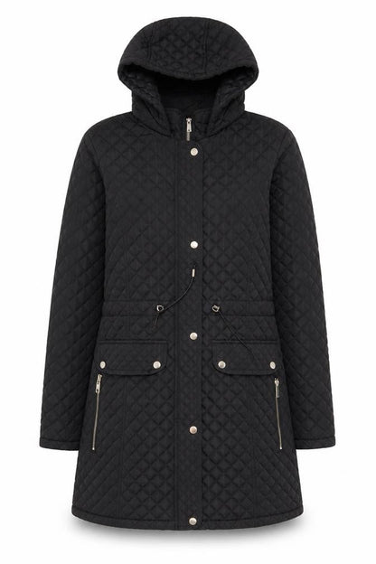 Womens UK Size 12 Dunnes Black Quilted Coat