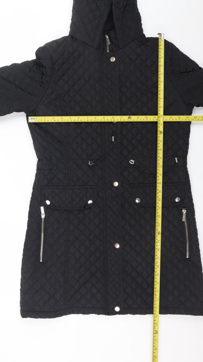 Womens UK Size 12 Dunnes Black Quilted Coat