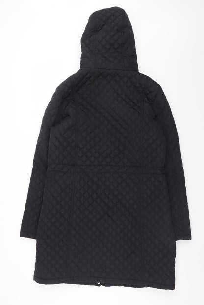 Womens UK Size 12 Dunnes Black Quilted Coat