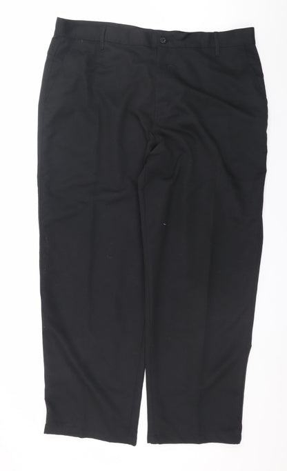Mens UK Size 42W R Dunlop Regular Fit Chino Black Trousers