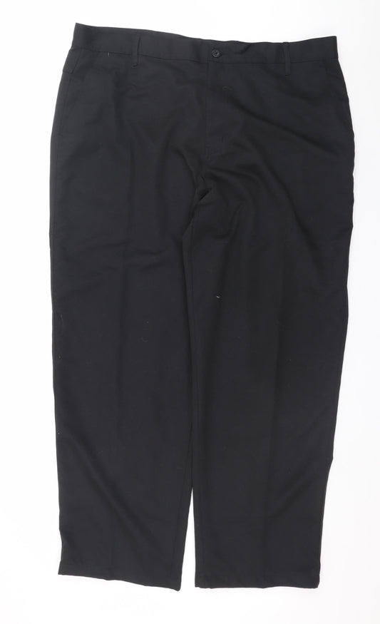 Mens UK Size 42W R Dunlop Regular Fit Chino Black Trousers