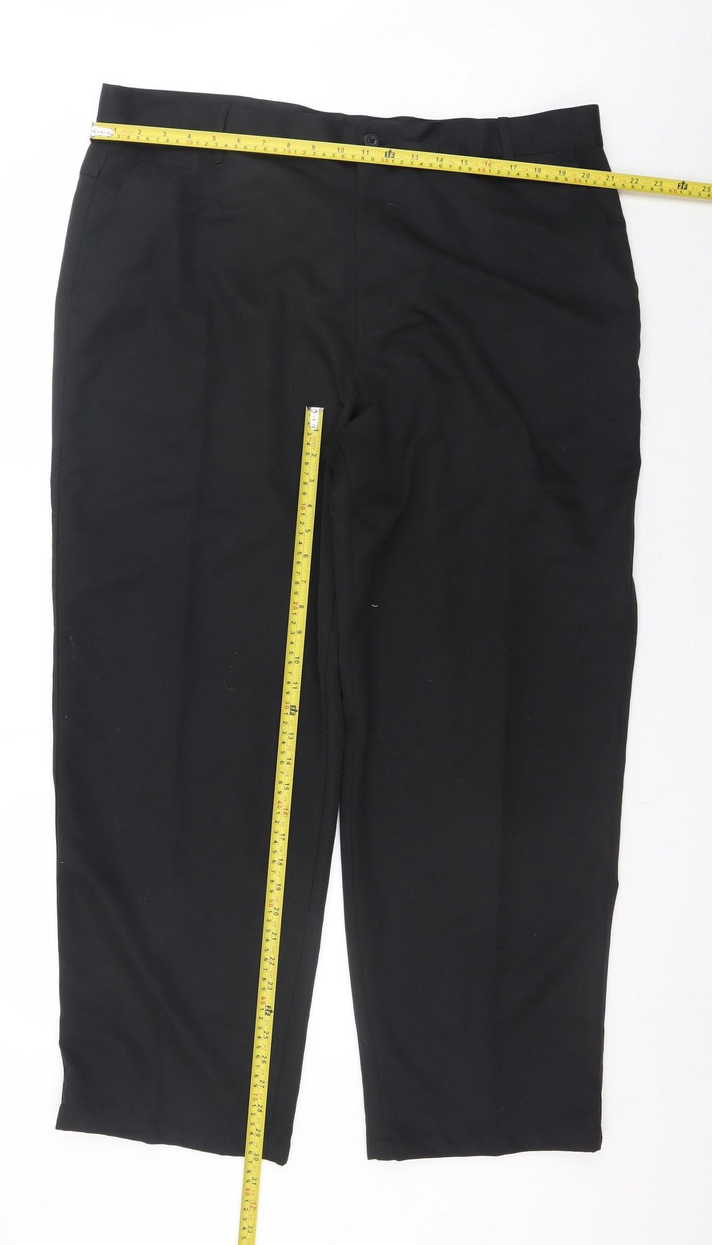 Mens UK Size 42W R Dunlop Regular Fit Chino Black Trousers
