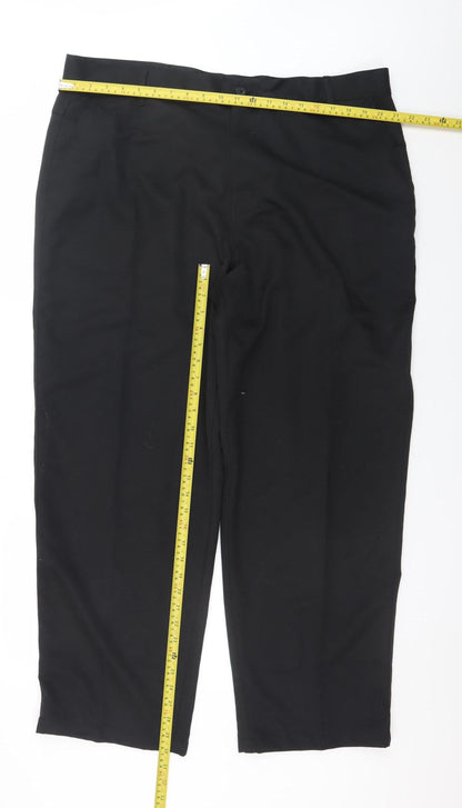 Mens UK Size 42W R Dunlop Regular Fit Chino Black Trousers
