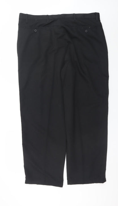 Mens UK Size 42W R Dunlop Regular Fit Chino Black Trousers