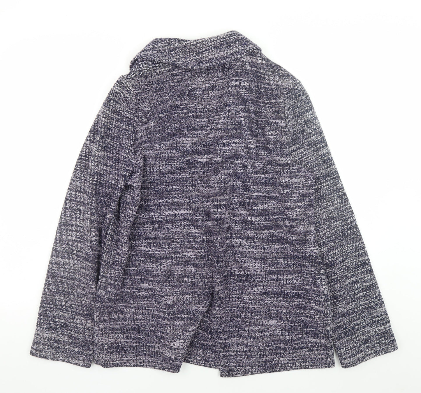 Tu Women Blue Collared Open Knit Cardigan Size 12