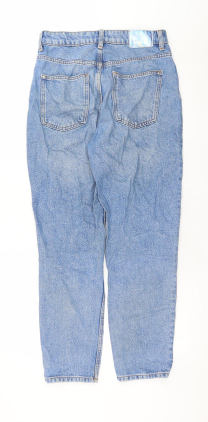 Womens UK Size 8 Zara Regular Fit Mom Blue Jeans
