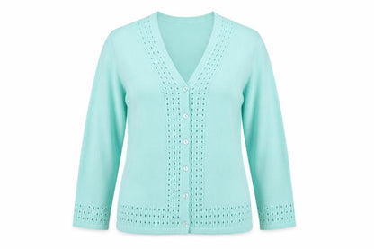 Womens UK Size 14 Damart Green Cardigan Jumper