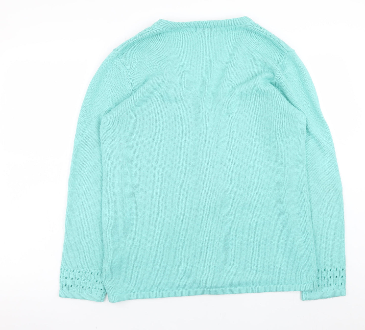 Womens UK Size 14 Damart Green Cardigan Jumper
