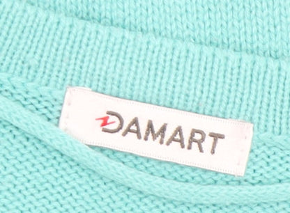 Womens UK Size 14 Damart Green Cardigan Jumper