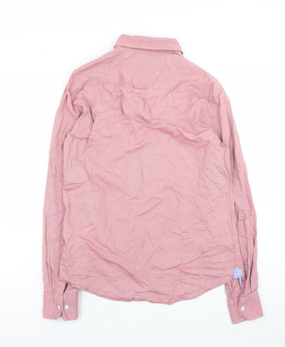 Marks and Spencer Blue Harbour Men's Pink Slim Fit Button-Down Shirt Size S