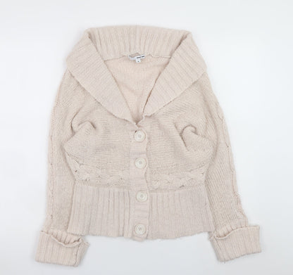 Womens UK Size M TALLY WEiJL Beige Cardigan Jumper