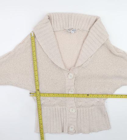 Womens UK Size M TALLY WEiJL Beige Cardigan Jumper