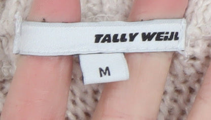 Womens UK Size M TALLY WEiJL Beige Cardigan Jumper