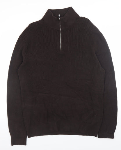 Womens UK Size L H&M Brown Full Zip Jumper