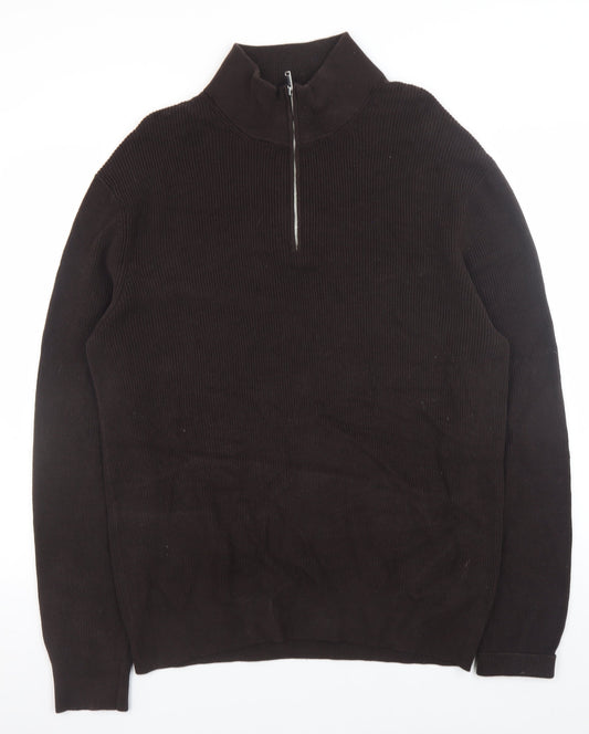Womens UK Size L H&M Brown Full Zip Jumper