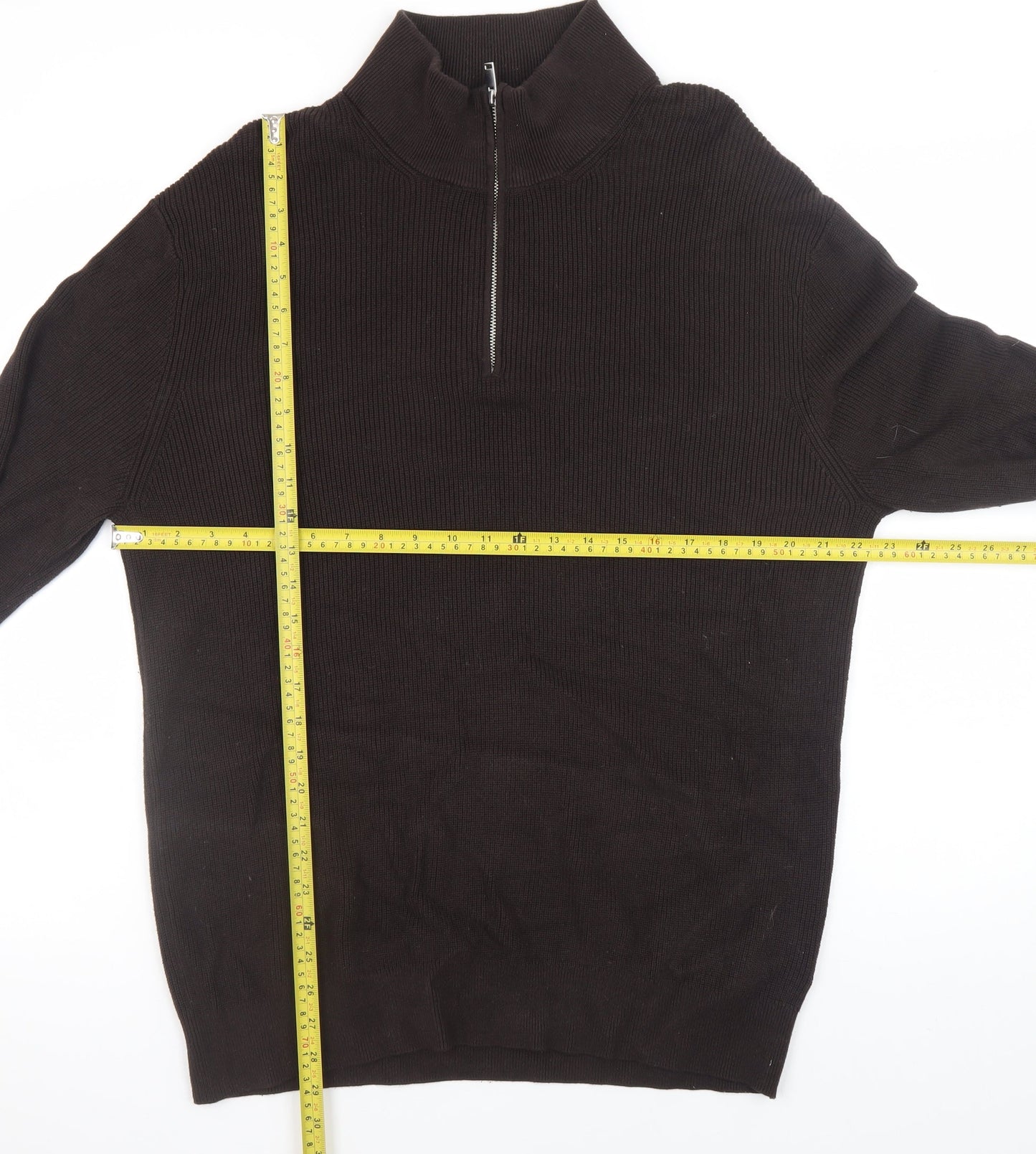 Womens UK Size L H&M Brown Full Zip Jumper