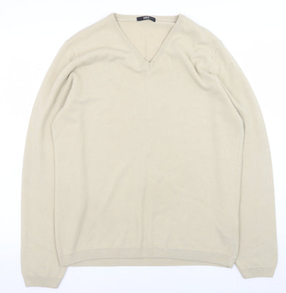 Mens UK Size M Marks and Spencer Beige Pullover Jumper