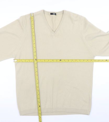 Mens UK Size M Marks and Spencer Beige Pullover Jumper