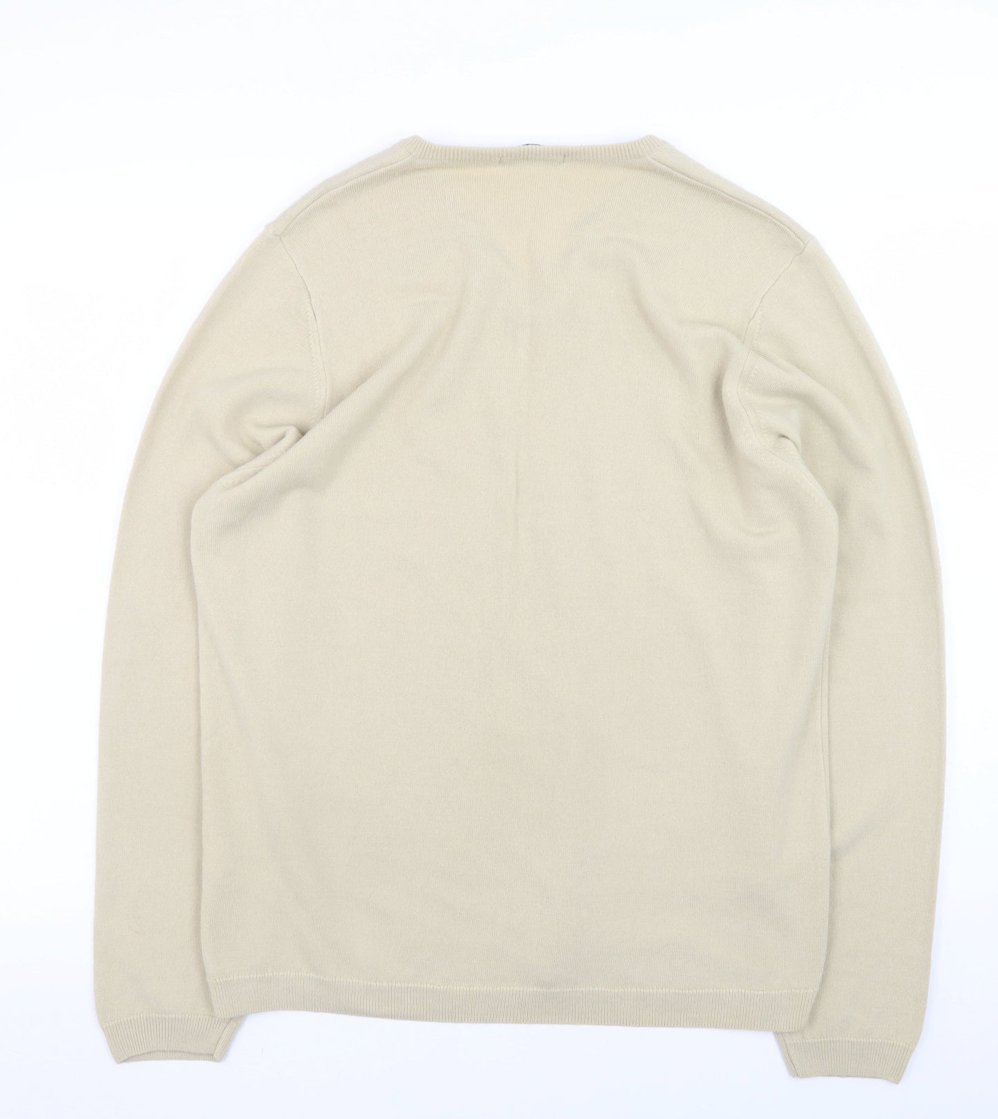 Mens UK Size M Marks and Spencer Beige Pullover Jumper