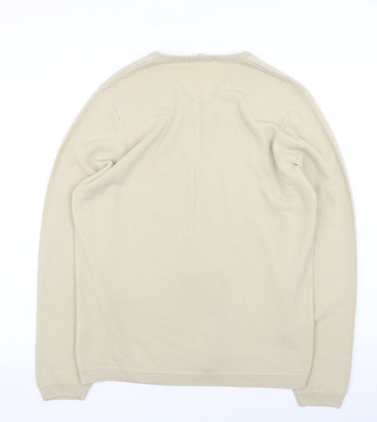 Mens UK Size M Marks and Spencer Beige Pullover Jumper