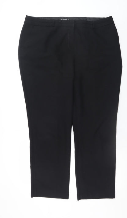 Womens UK Size 12 Dunnes Regular Fit Business Casual Workwear Black Trousers