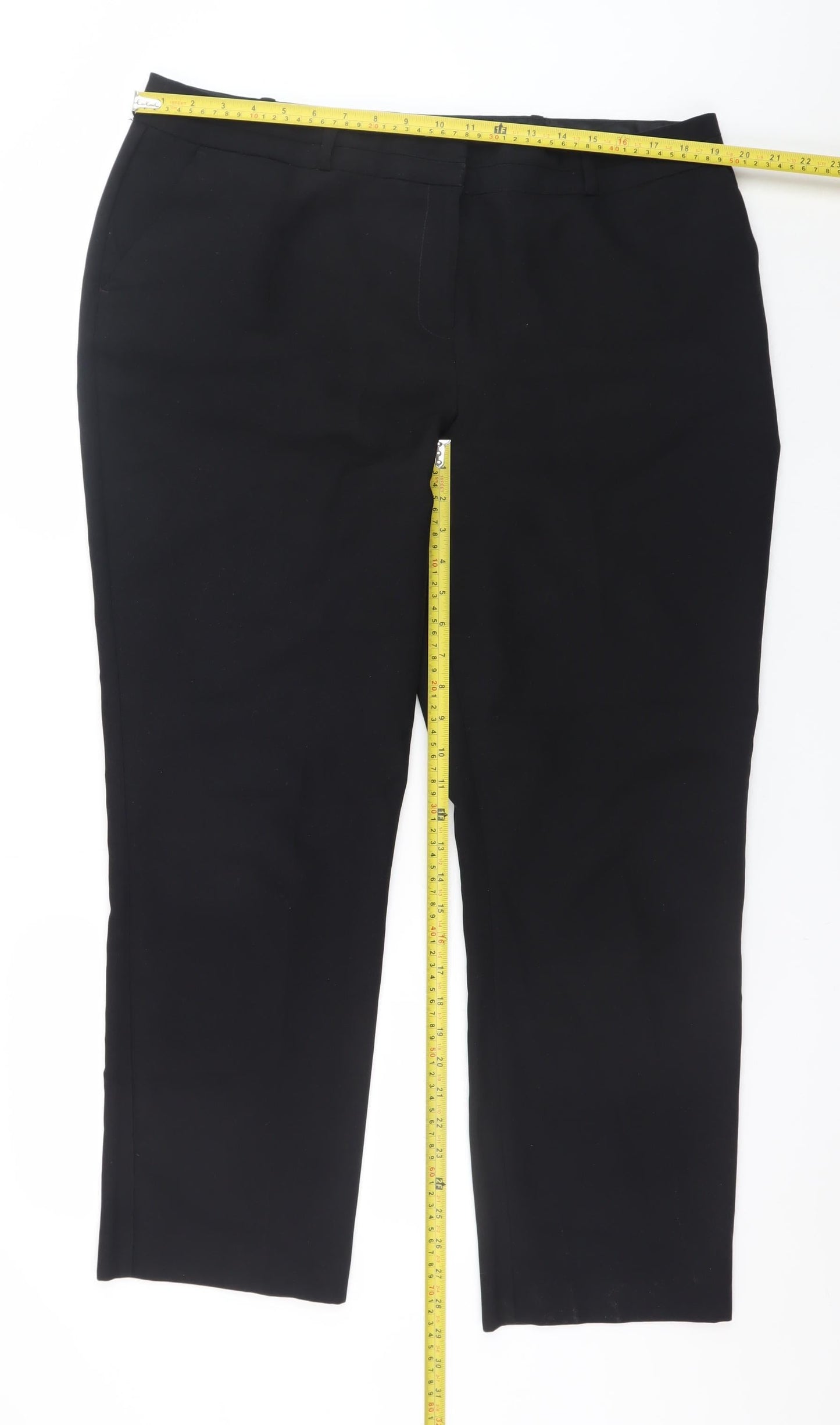 Womens UK Size 12 Dunnes Regular Fit Business Casual Workwear Black Trousers