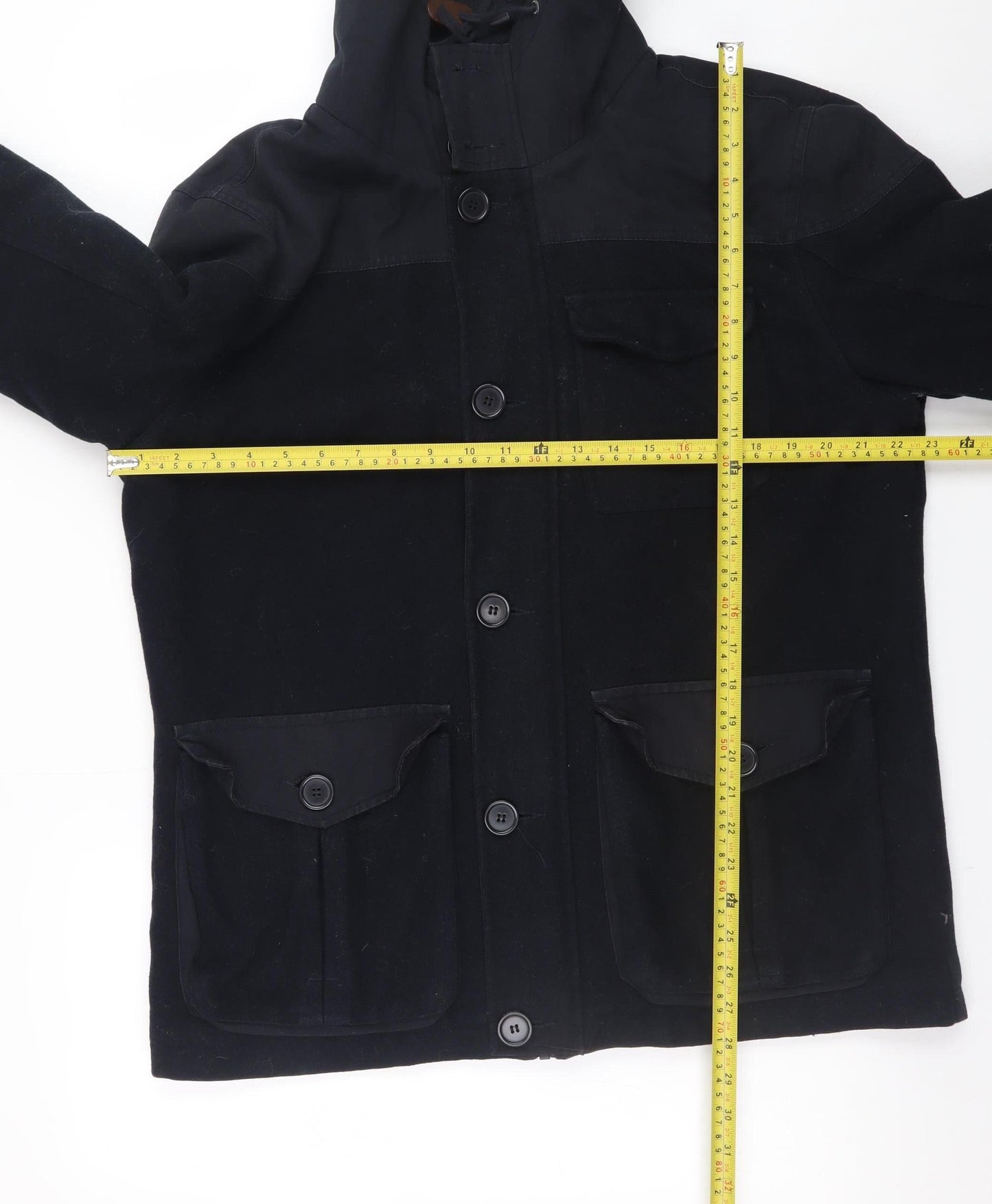 Mens UK Size L NEXT Black Parka Coat