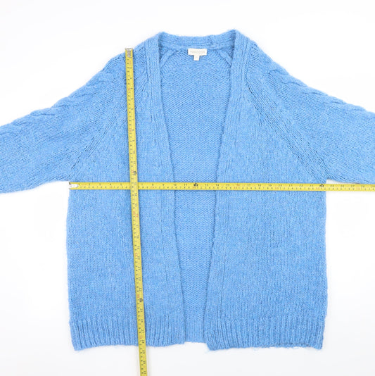 Monsoon Women Blue Cable-Knit Open Cardigan Medium
