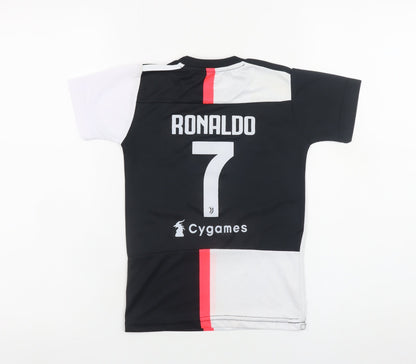 Adidas Boys Black Juventus Ronaldo Football T-Shirt 2 Years