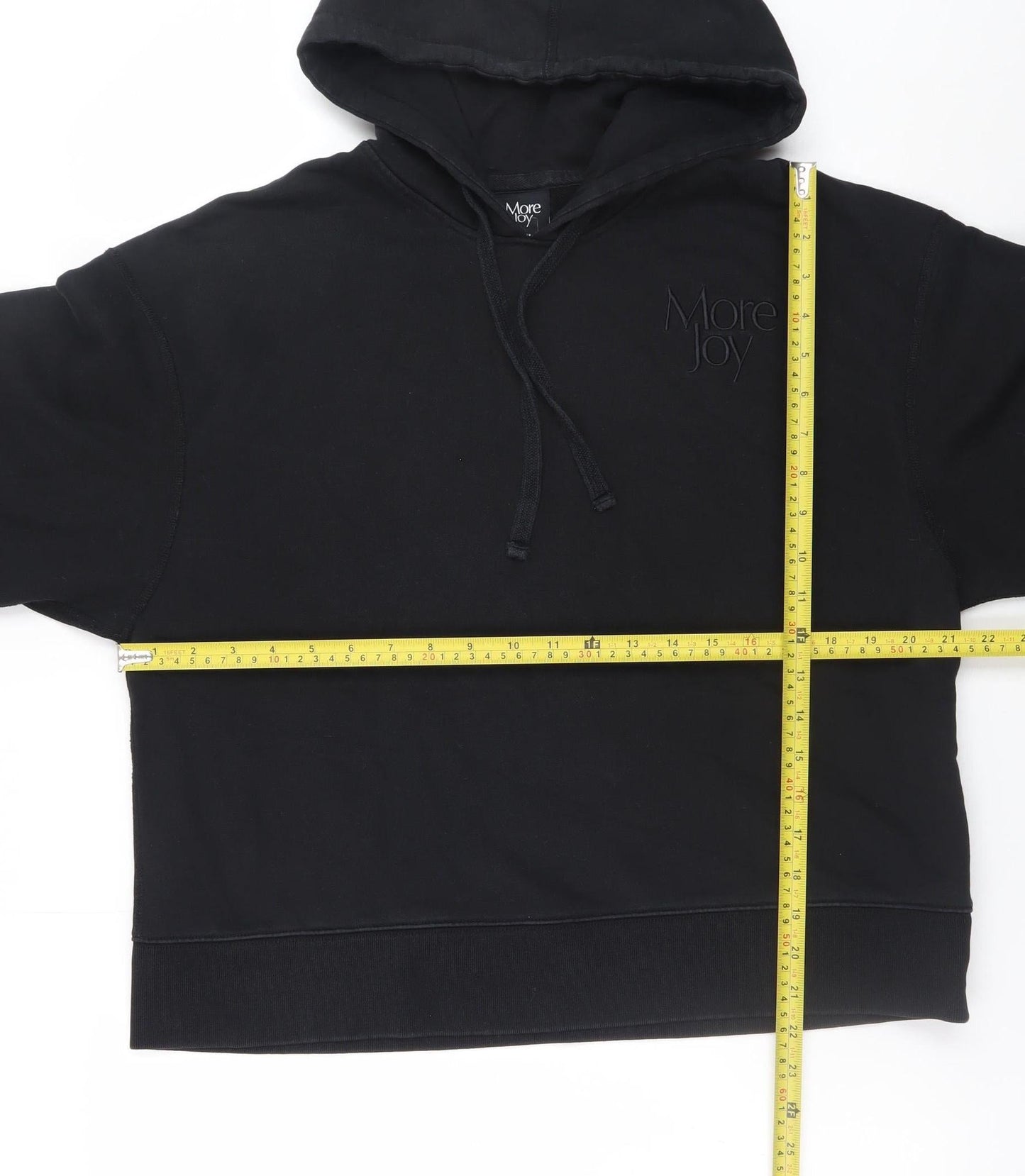 Mens UK Size M More Joy Black Pullover Hoodie