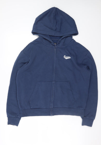 Mens UK Size M Converse Blue Full Zip Hoodie