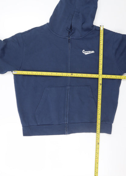 Mens UK Size M Converse Blue Full Zip Hoodie