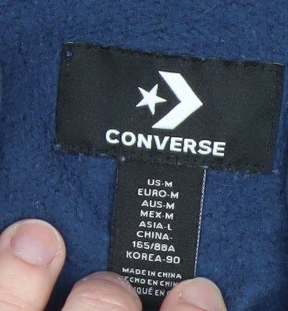 Mens UK Size M Converse Blue Full Zip Hoodie
