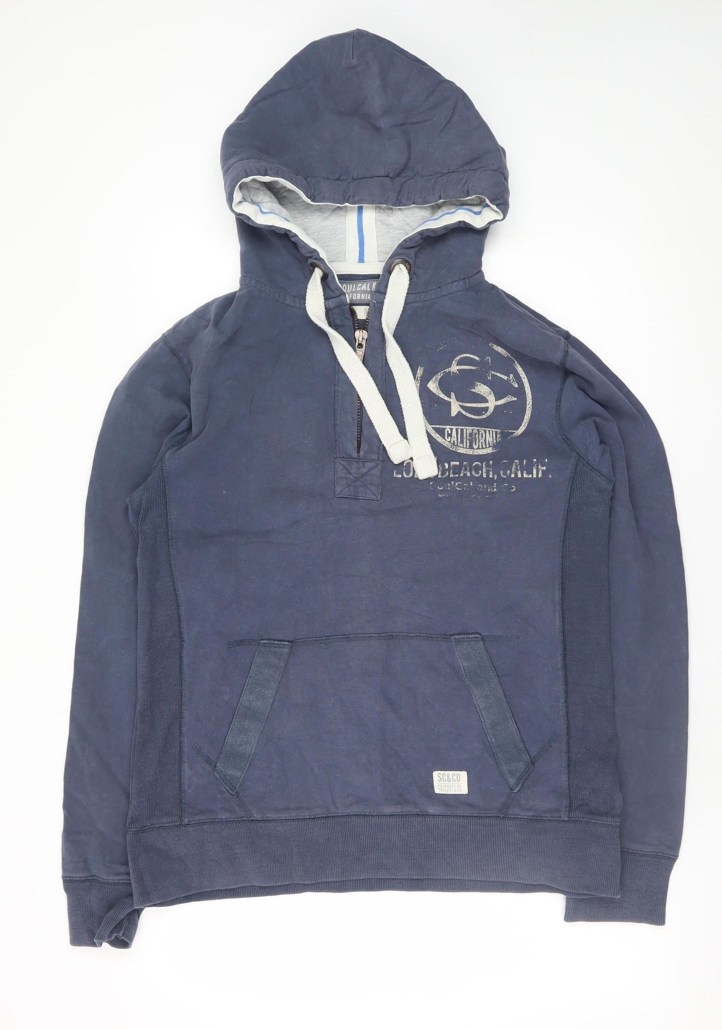 Mens UK Size M SoulCal & Co Blue Pullover Hoodie