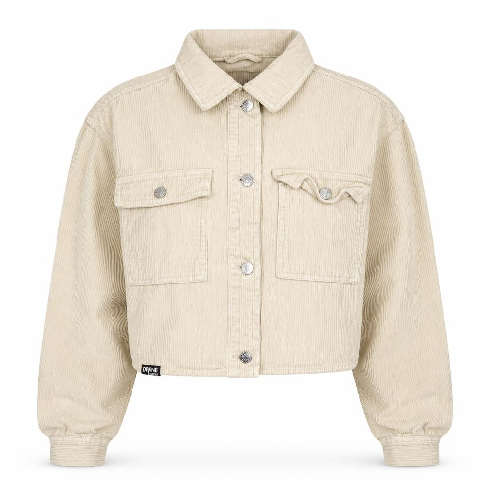 Bershka Womens Beige Corduroy Cropped Jacket XS