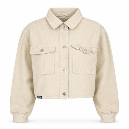 Bershka Womens Beige Corduroy Cropped Jacket XS