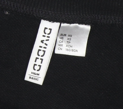 Womens UK Size XS H&M Black Pullover Sweatshirt