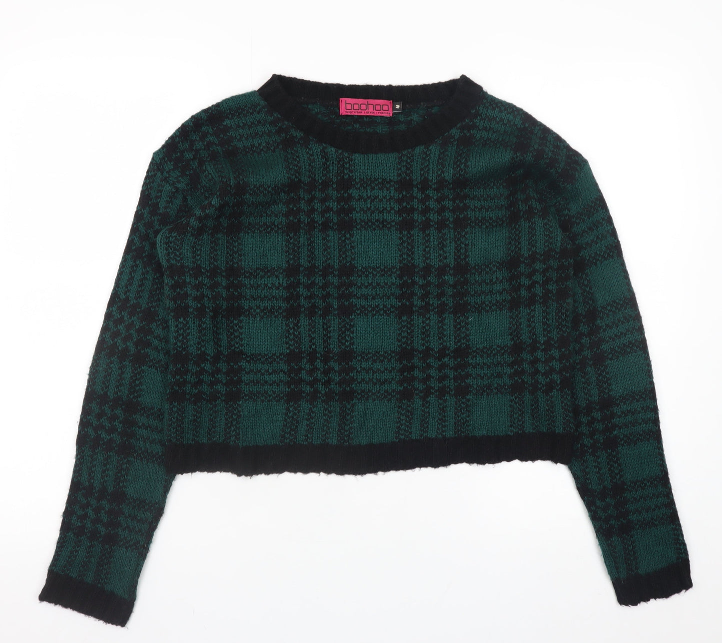 Womens UK Size M Boohoo Green Pullover Jumper