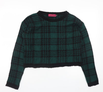 Womens UK Size M Boohoo Green Pullover Jumper