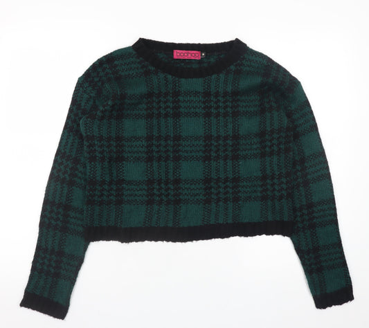 Womens UK Size M Boohoo Green Pullover Jumper