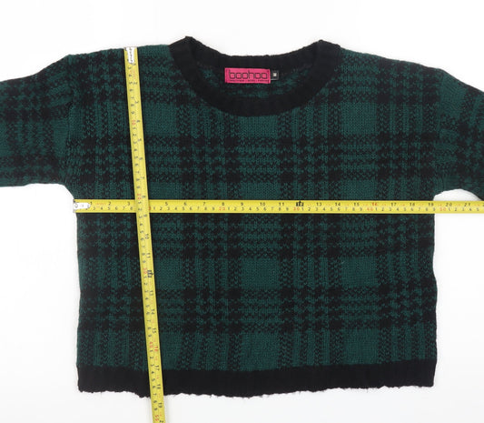 Womens UK Size M Boohoo Green Pullover Jumper