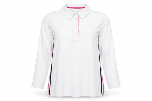Womens UK Size 18 Pamela Femme Beverly Hills White Basic Polo