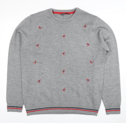 Mens UK Size XL Cedar Wood State Grey Pullover Jumper
