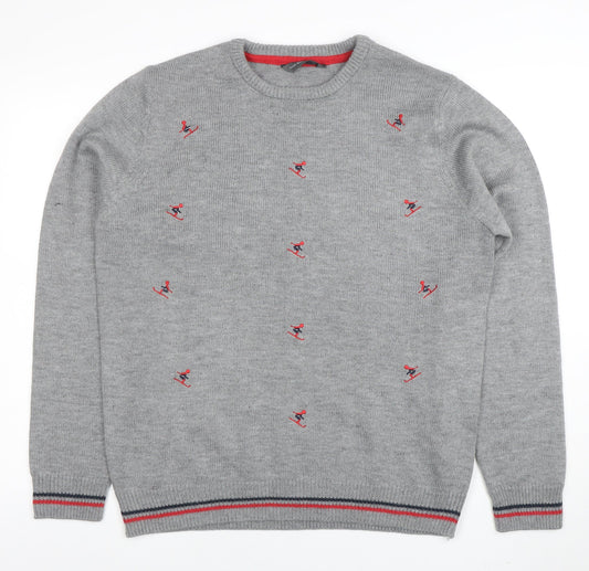 Mens UK Size XL Cedar Wood State Grey Pullover Jumper