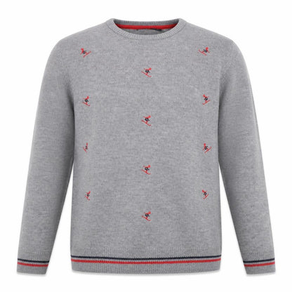 Cedarwood State Men’s Grey Embroidered Ski Jumper XL Crew Neck