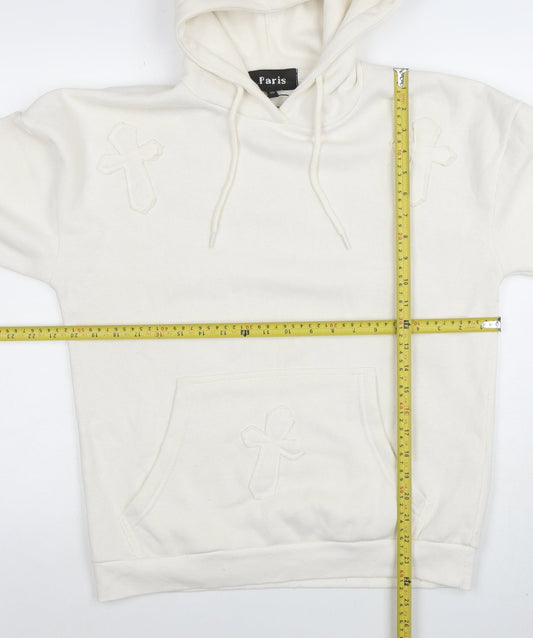 Womens UK Size S Paris Ivory Pullover Hoodie