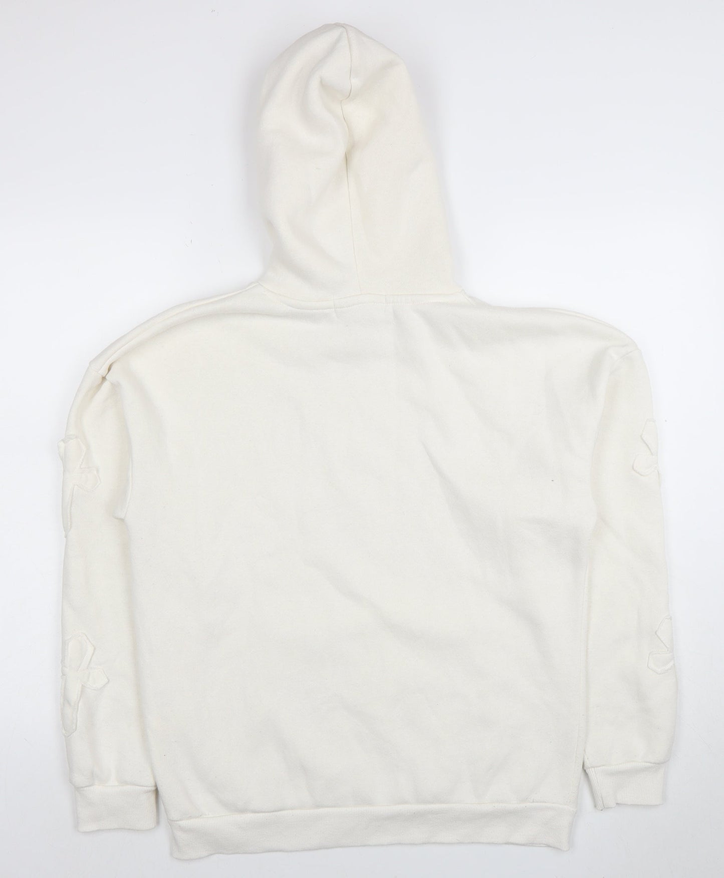 Womens UK Size S Paris Ivory Pullover Hoodie