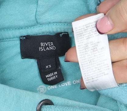 Mens UK Size XS River Island Blue Pullover Hoodie