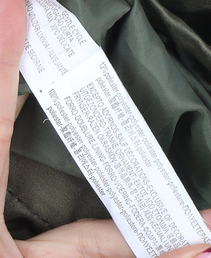 Womens UK Size 10 Bershka Green Parka Coat
